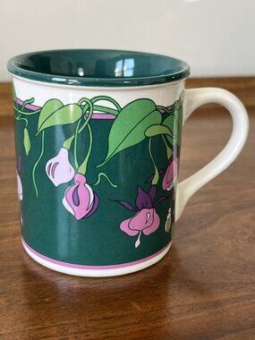 Vintage Potpourri Press Fuchsias Mug 1989 Purple Floral Coffee Cup Korea 10 oz.